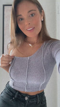 Load and play video in Gallery viewer, Lilac Sweater Crop
