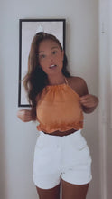 Load and play video in Gallery viewer, Apricot Halter Crop
