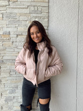 Load image into Gallery viewer, Blush Leather Puffer Jacket
