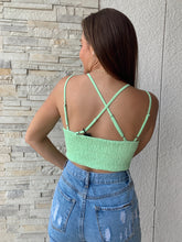 Load image into Gallery viewer, Mint Smocked Bralette
