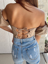 Load image into Gallery viewer, Off Shoulder Lace Up Crop
